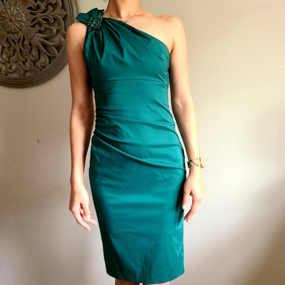 Prom dress, emerald green size S